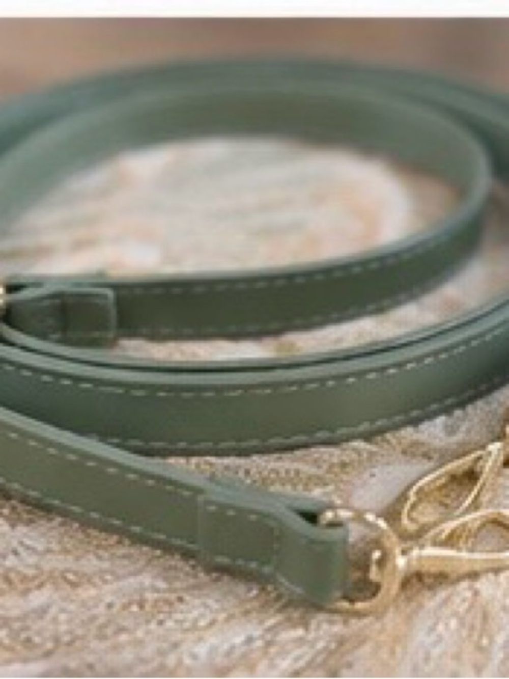 Structured Olive Green Top-Handle Tote with Gold Accents - Picture 5 of 5